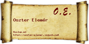 Oszter Elemér névjegykártya