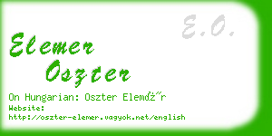 elemer oszter business card